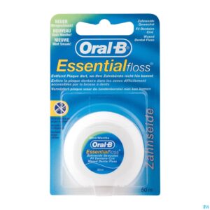 Oral-B Essential Floss Fil Dentaire Ciré Mentholé 50 m