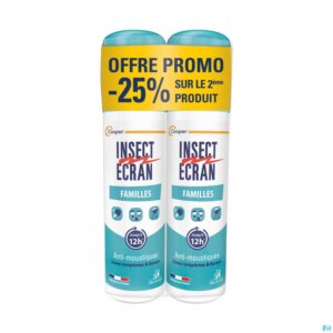 INSECT ÉCRAN Familles Anti-Moustiques Spray - Lot 2 x 100 ml