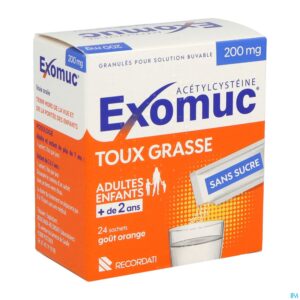 EXOMUC 200 mg, granulés pour solution buvable en sachet