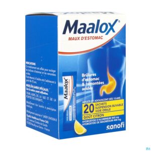 MAALOX MAUX D'ESTOMAC HYDROXYDE D'ALUMINIUM/HYDROXYDE DE MAGNESIUM 460 mg/400 mg, suspension buvable en sachet
