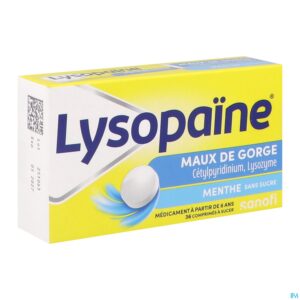 LYSOPAÏNE MAUX DE GORGE CETYLPYRIDINIUM LYSOZYME SANS SUCRE, comprimé à sucer édulcoré au sorbitol et à la saccharine